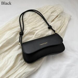 Minimalist: The "Serene Curve  black Shoulder Bag
